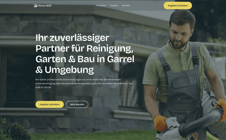 Startseite der Website von Rimons BGR aus Garrel